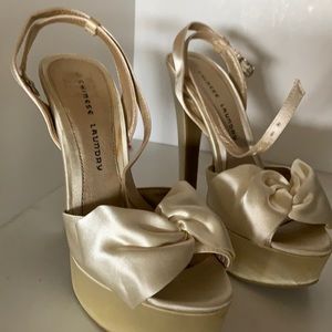 Beige open toes heels